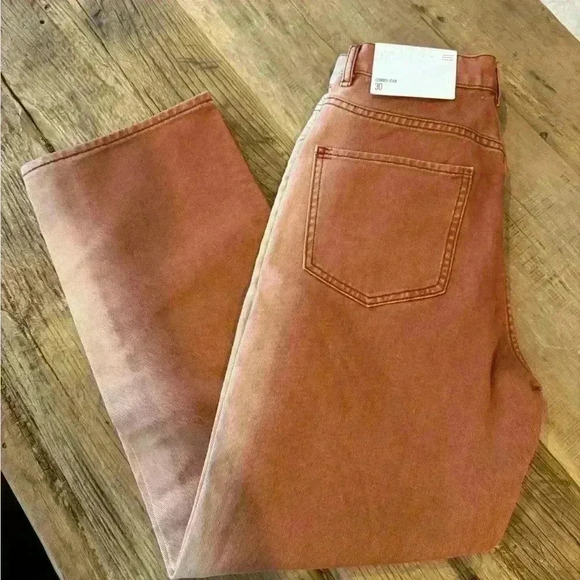 NEW BDG High Waisted Cowboy Jean - Piece Dye Color Denim ~ Rust Ombré ~ 30 - Picture 8 of 8